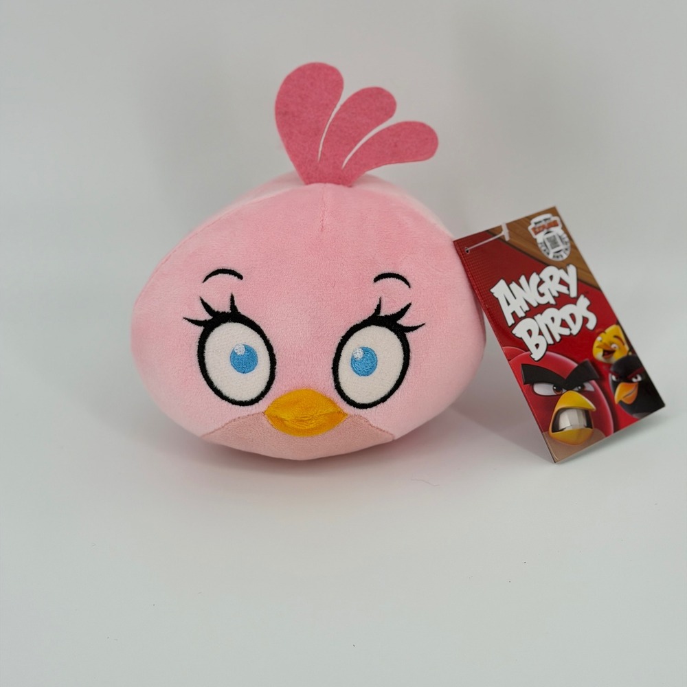 Angry Birds Stella Smooshimals 5 Inch Pink Bird Plush Toy Factory Rovio NWT